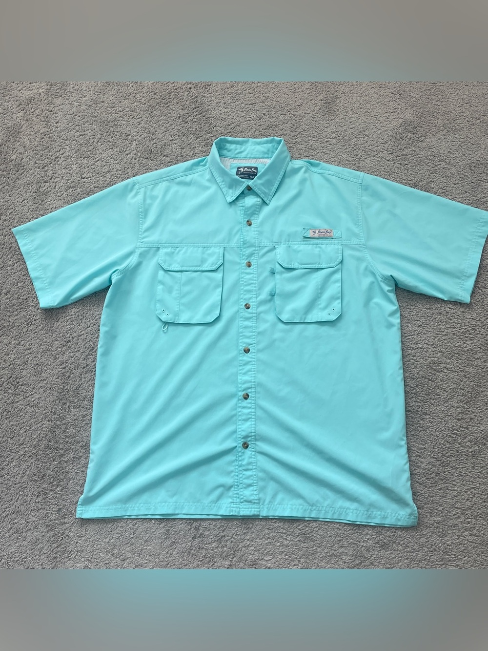 Bimini Bay Outfitters Vented Short Sleeve Button Down Fishing Shirt Mens XL